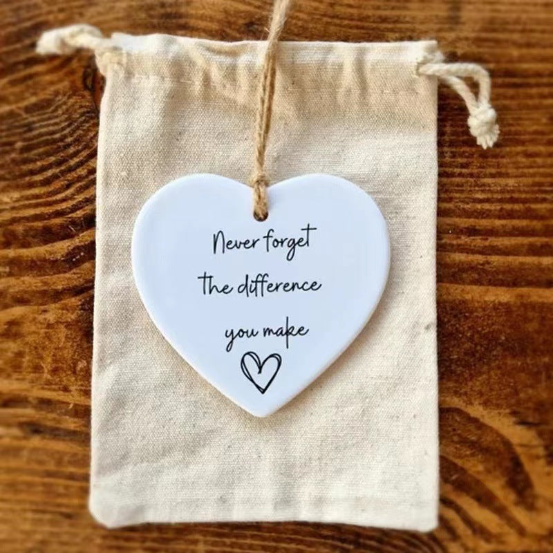 Ceramic Heart Hanging Ornament