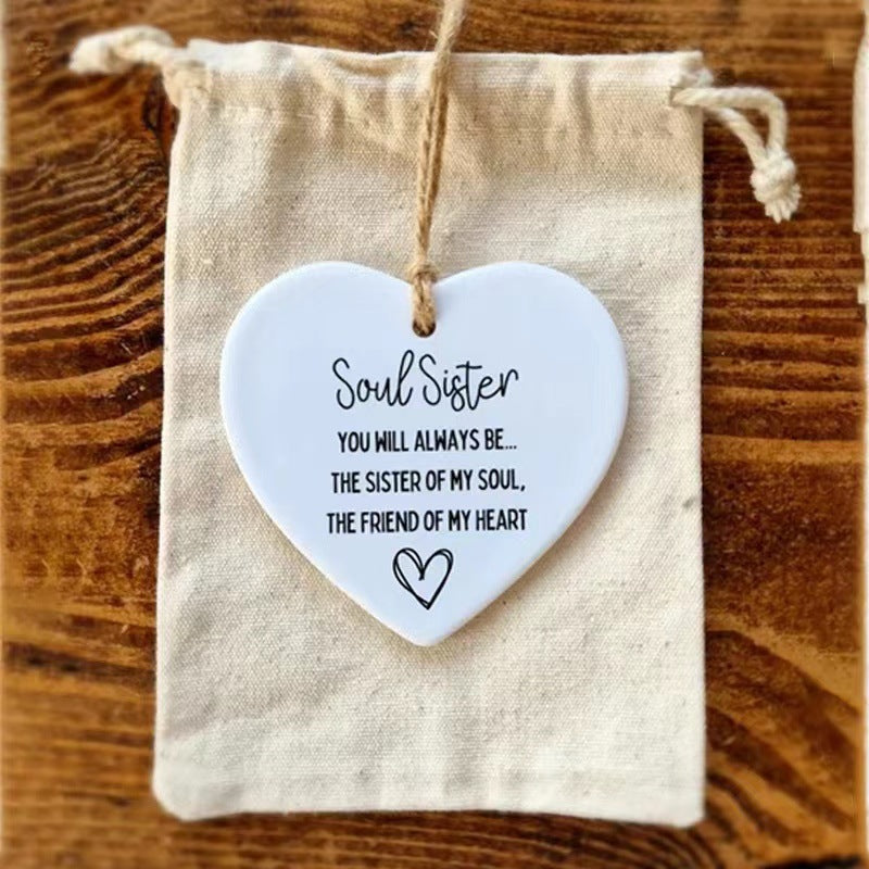 Ceramic Heart Hanging Ornament