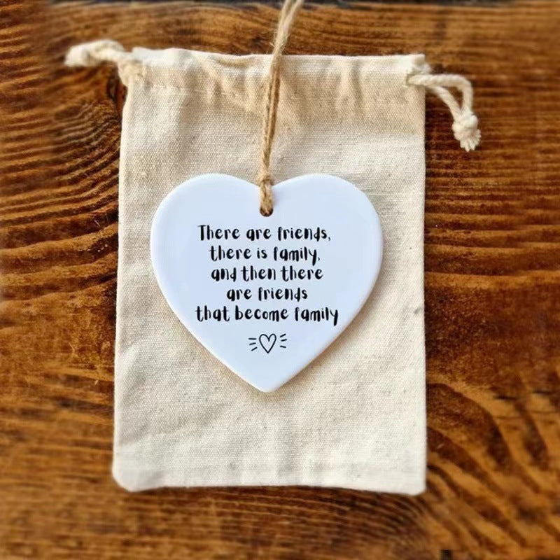 Ceramic Heart Hanging Ornament