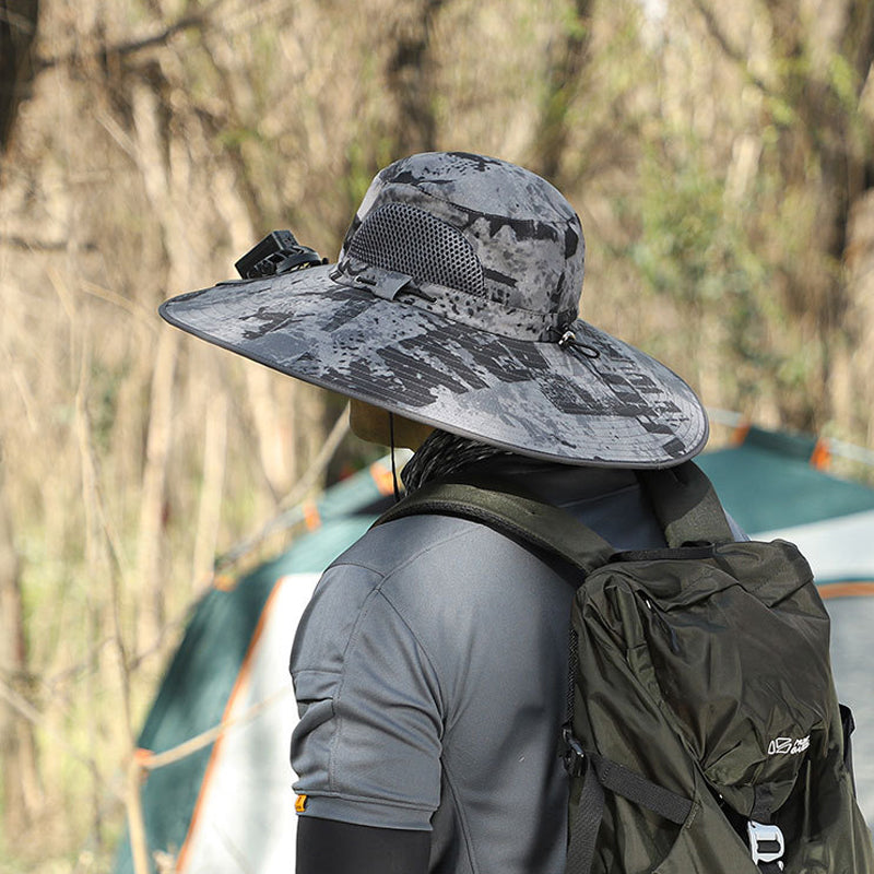 Solar & USB Charging Fan Outdoor Fishing Hat
