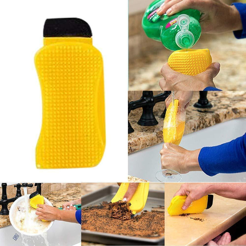 3-in-1 Silicone Cleaning Brush Scrub,Scrape & Squeegee