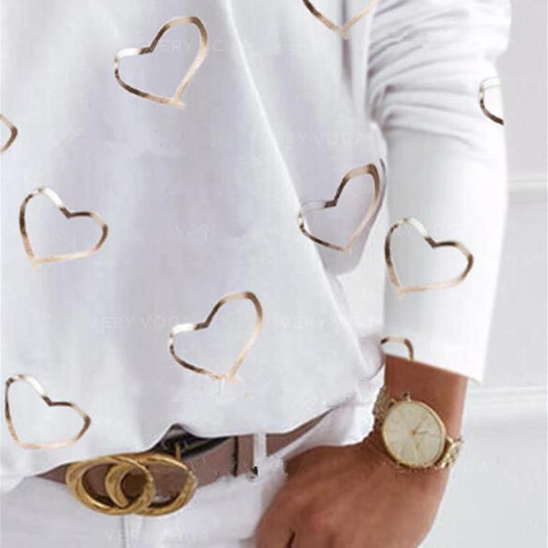 Printed Casual Top T-shirt Love Pattern