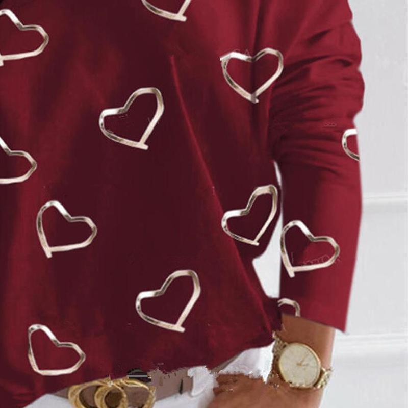 Printed Casual Top T-shirt Love Pattern