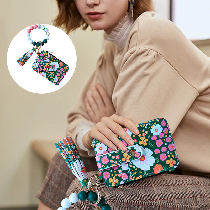 Boho Credit Card Holder Keychain Bracelet