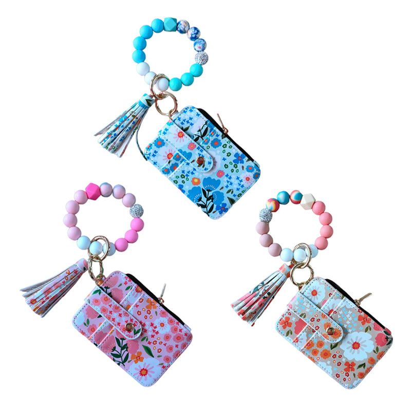 Boho Credit Card Holder Keychain Bracelet