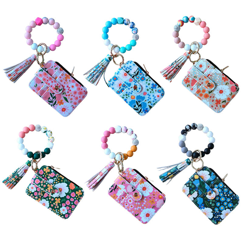 Boho Credit Card Holder Keychain Bracelet
