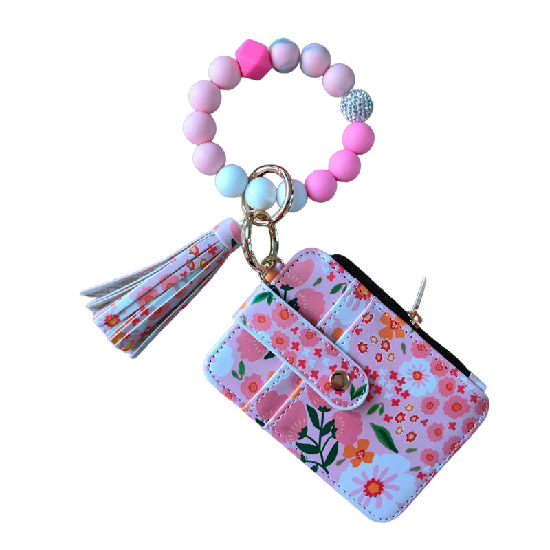 Boho Credit Card Holder Keychain Bracelet