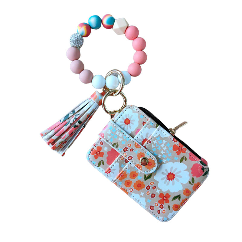 Boho Credit Card Holder Keychain Bracelet