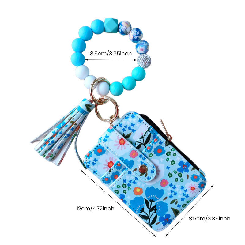 Boho Credit Card Holder Keychain Bracelet