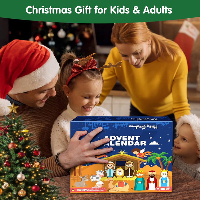 2025 Nativity Advent Calendar – 24-Day Building Block Set Christmas Countdown Gift