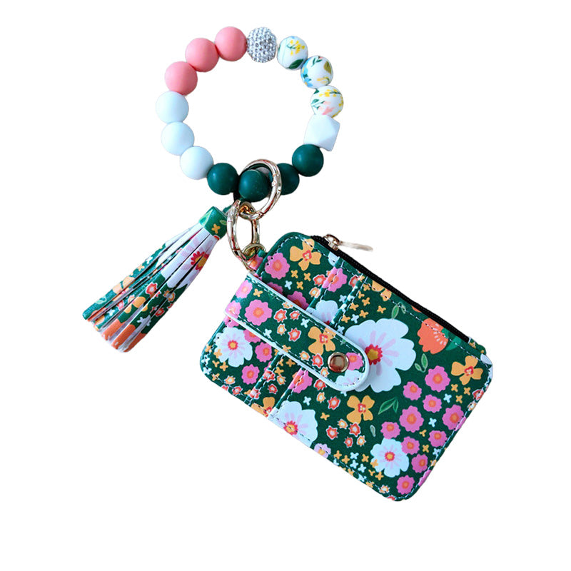 Boho Credit Card Holder Keychain Bracelet