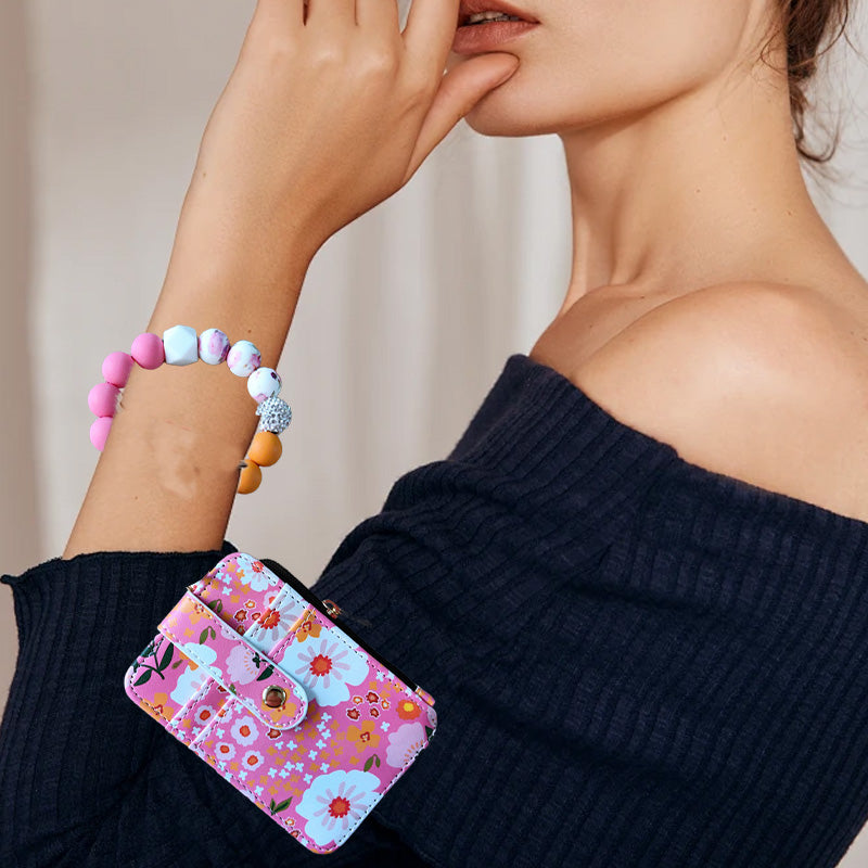 Boho Credit Card Holder Keychain Bracelet
