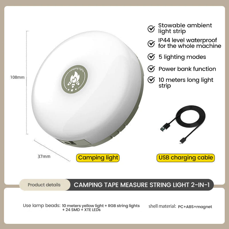 (8.5m/27.88ft) Outdoor Waterproof Portable Storage Light
