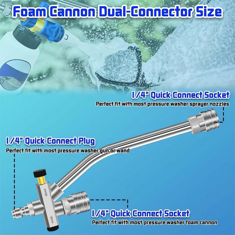 Enhance Your Car Washing Experience -  Foam Cannon Dual Connector Accessory