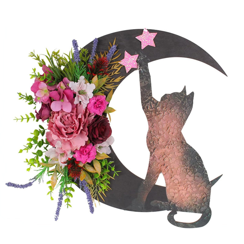 Cat Crescent Moon Wreath
