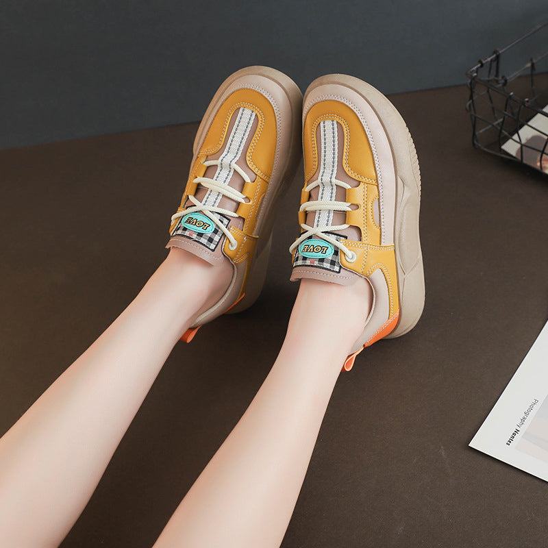 Women's Colorblock Thick Sole Walking Shoes