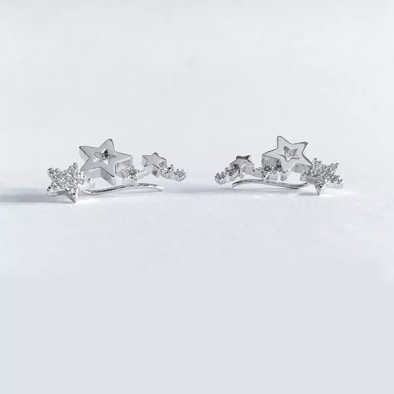 Exquisite Five-Pointed Star Diamond Earrings