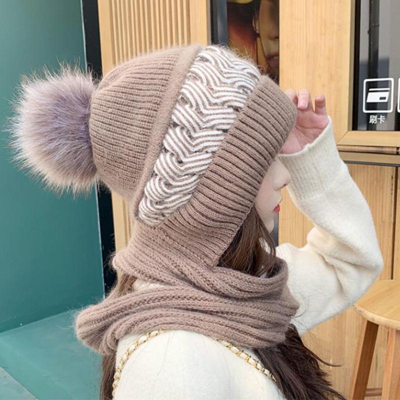 All-match Lovely Knitting Thickening Hat Scarf
