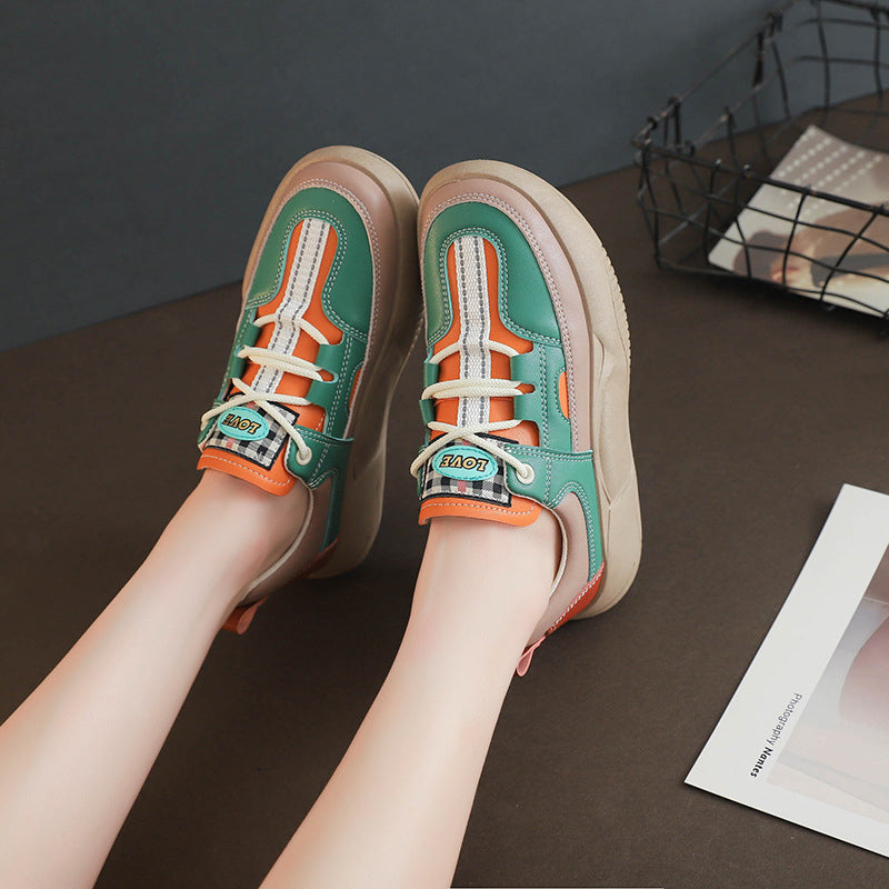 Women's Colorblock Thick Sole Walking Shoes