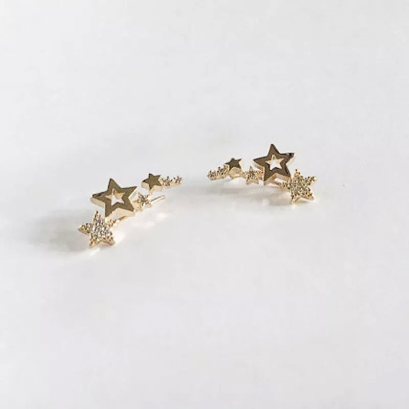 Exquisite Five-Pointed Star Diamond Earrings