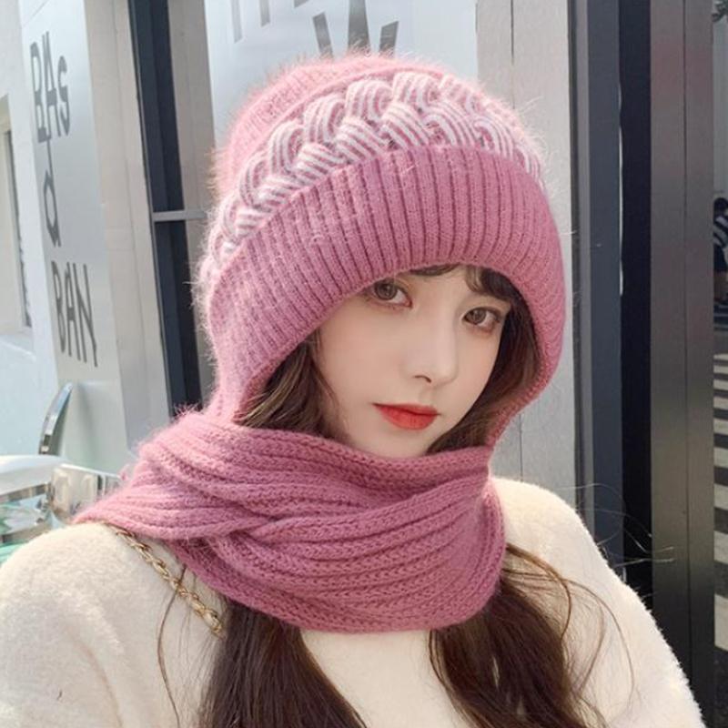 All-match Lovely Knitting Thickening Hat Scarf