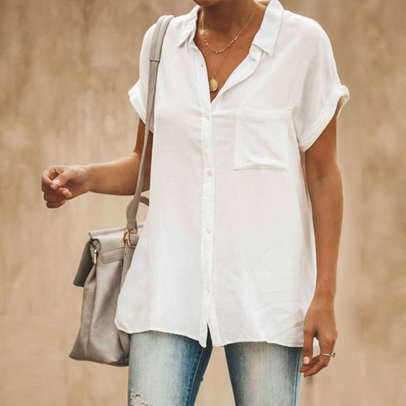 Women's Casual Short Sleeve Vintage Shirt