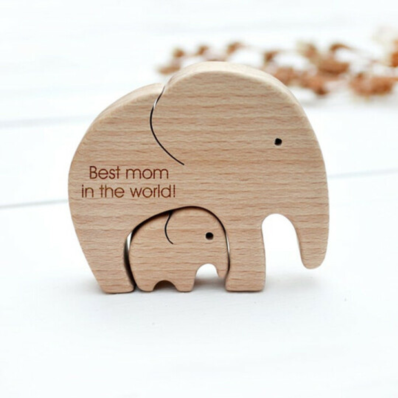 Creative Wooden Elephant Ornament