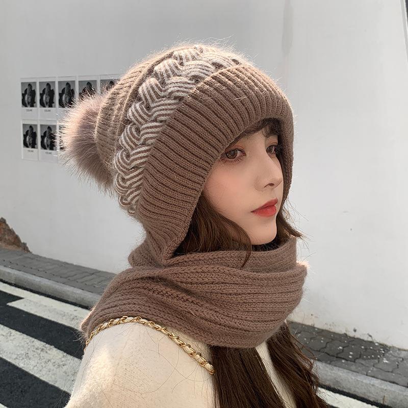 All-match Lovely Knitting Thickening Hat Scarf