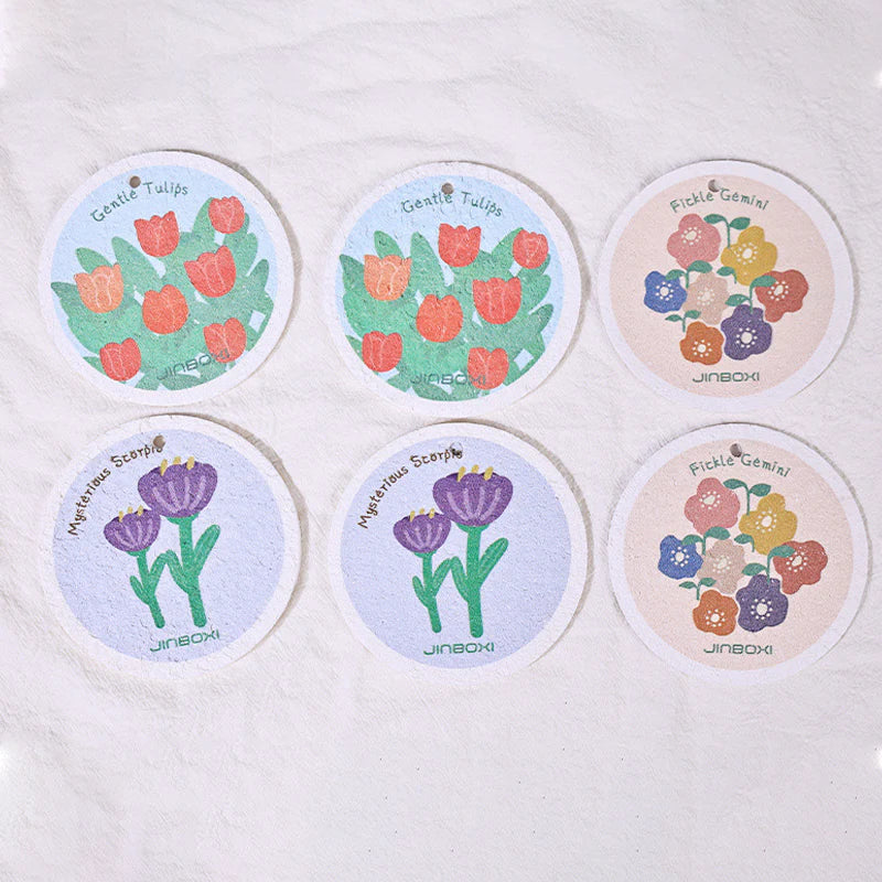 Kitchen Flower Print Wood Pulp Cotton Cloth