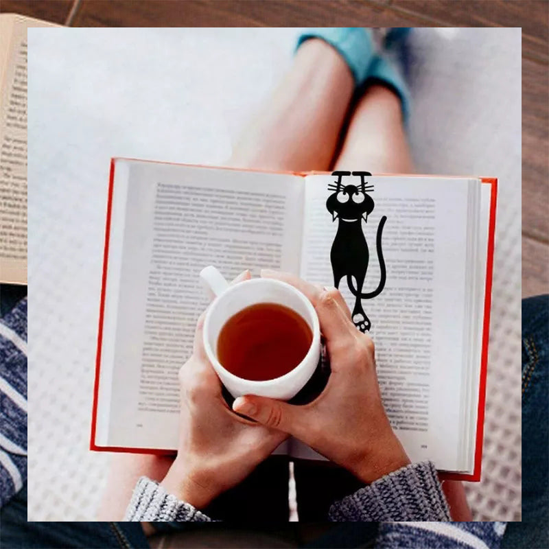 Creative Black Kitten Hollowed Out Bookmark