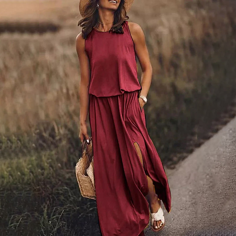 Loose Fit Slit Maxi Dress