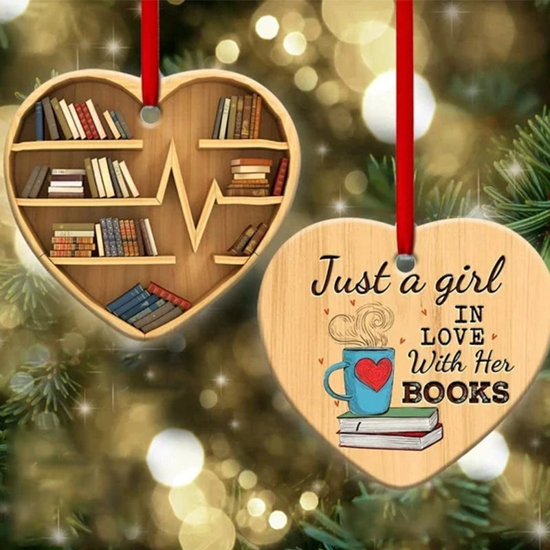 Book Lovers Heart Ornament