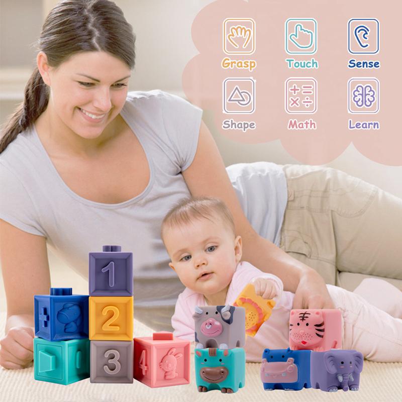 Infant Cartoon Soft Building Blocks