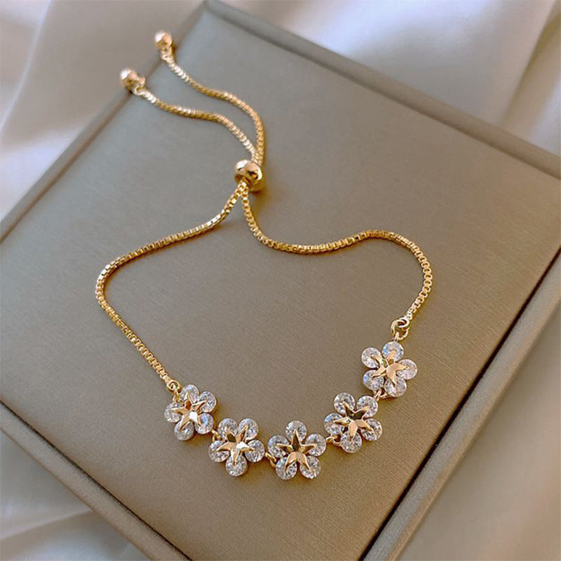Zirconia petal bracelet