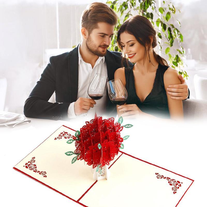Rose Bouquet Pop-up Card for Valentine's Day