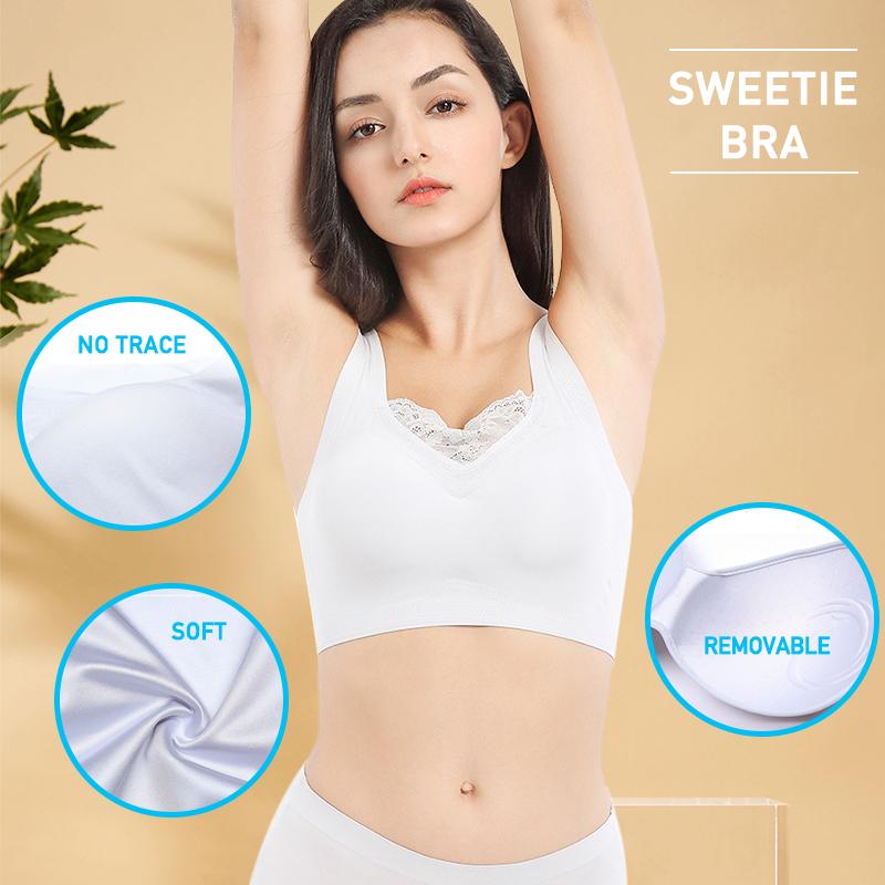Seamless Plus Size Elastic Comfort Lace Vest Bra