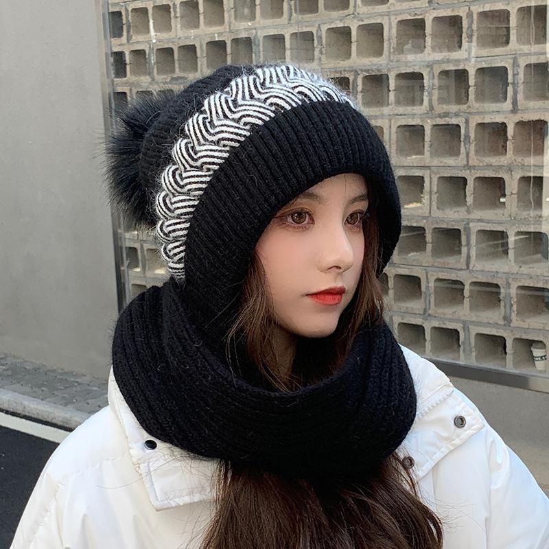 All-match Lovely Knitting Thickening Hat Scarf