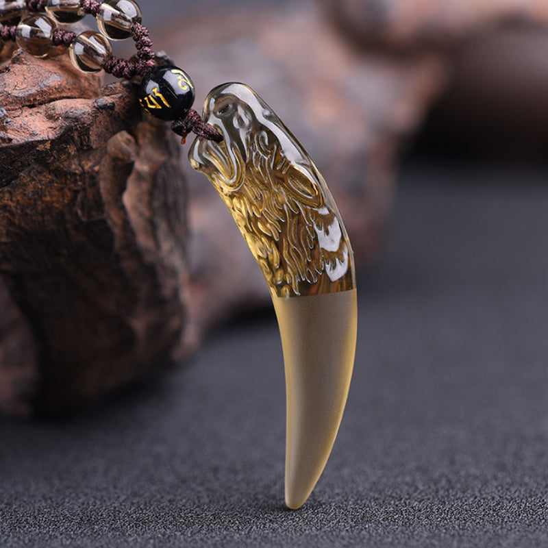 Obsidian Wolf's Tooth Necklace Pendant