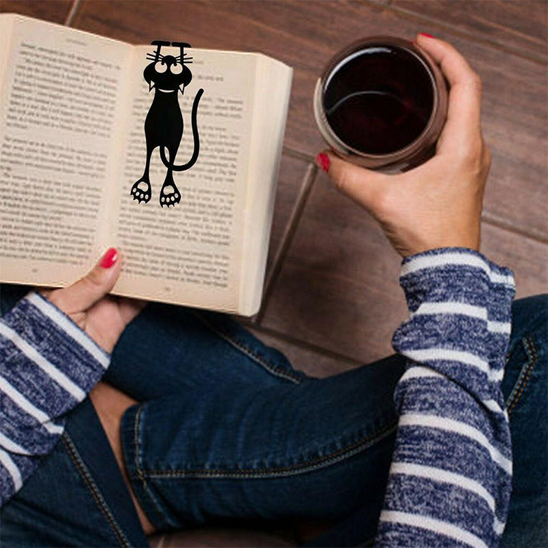 Creative Black Kitten Hollowed Out Bookmark