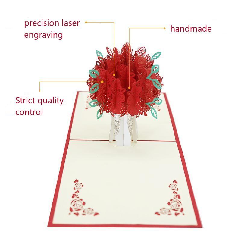 Rose Bouquet Pop-up Card for Valentine's Day