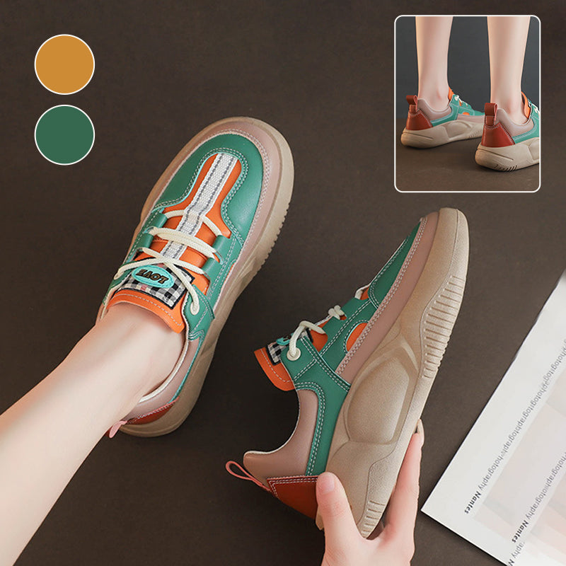 Women's Colorblock Thick Sole Walking Shoes