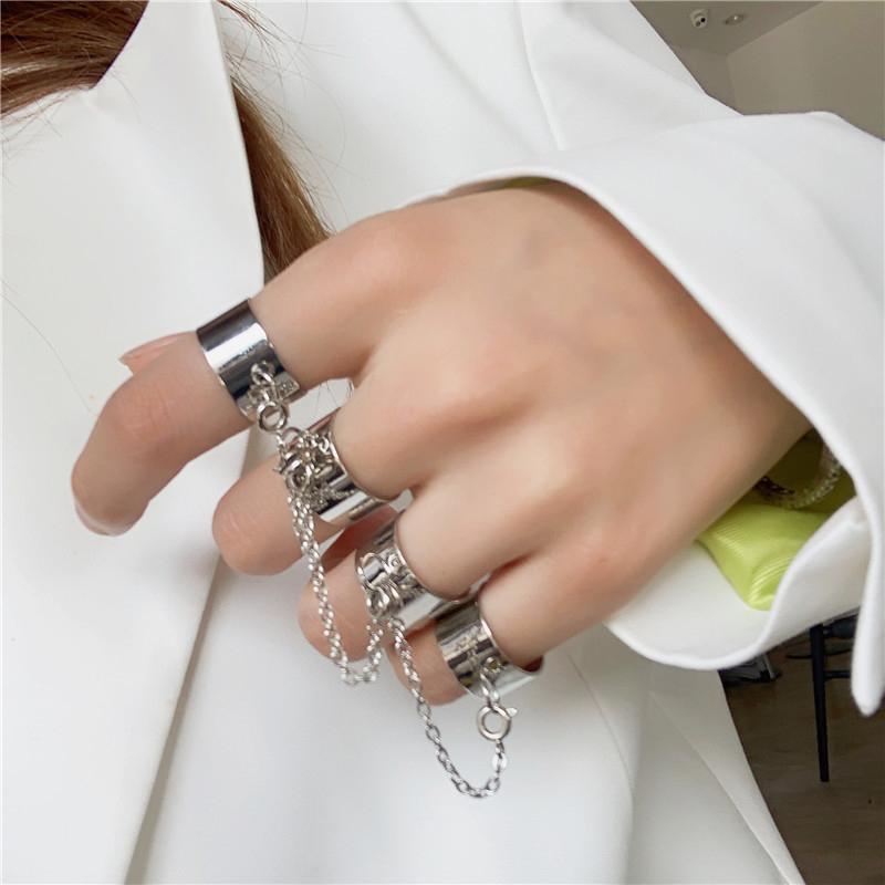 Punk Chain Combination Ring