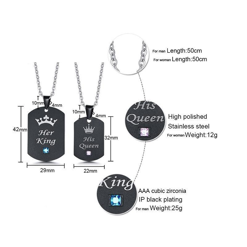 Romantic Her King & His Queen Necklace