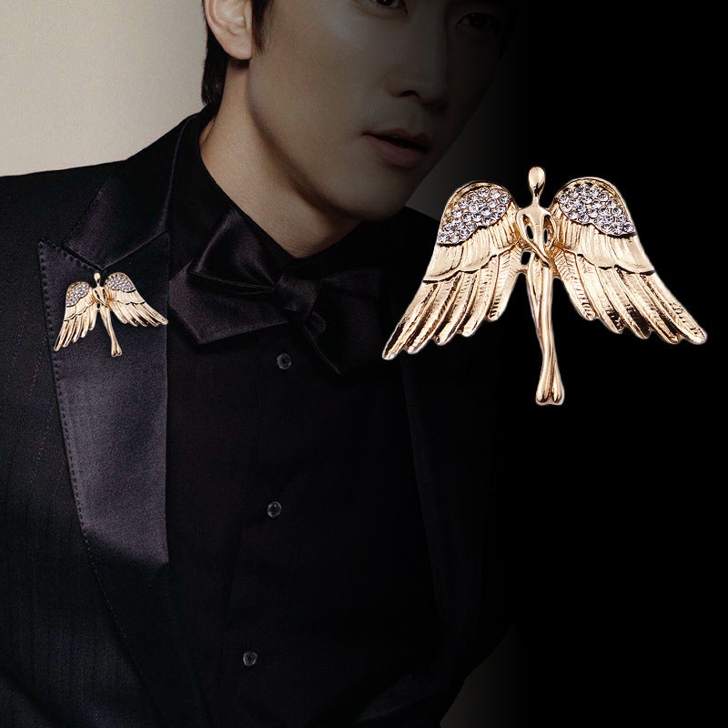Crystal Angel Wings Brooch