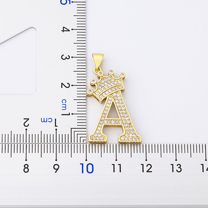 New Luxury A-Z Crown Alphabet Pendant Chain Necklace
