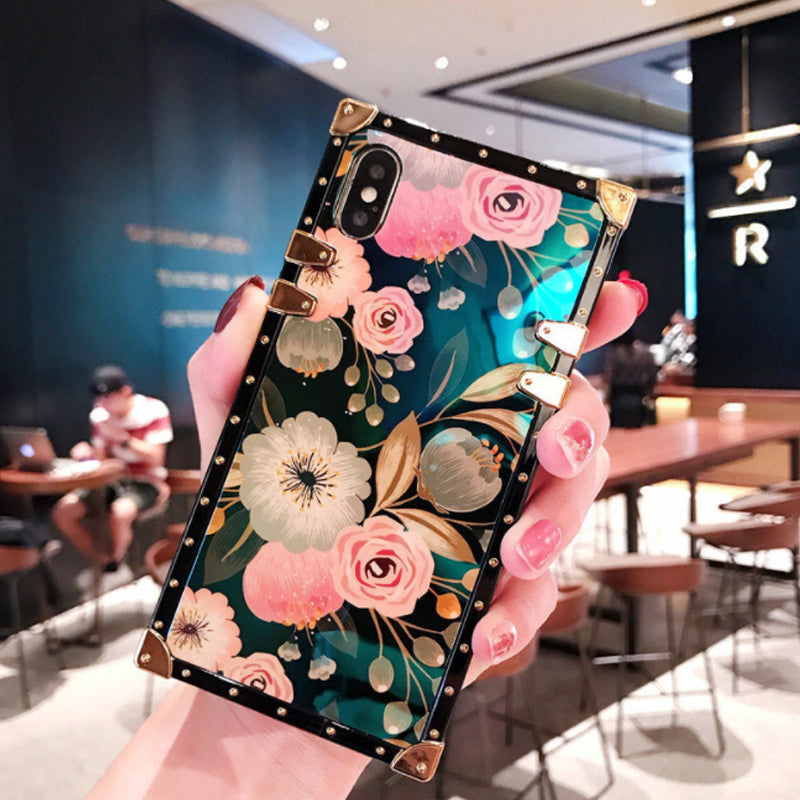 Luxury Blue Light Flower Phone Case For Iphone