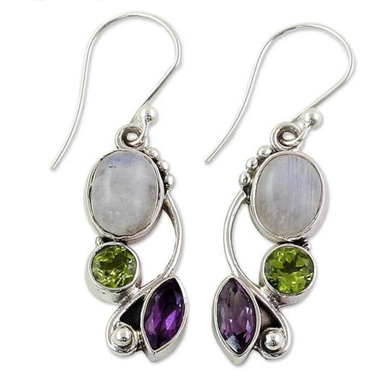 Vintage Moonstone Multicolor Earrings