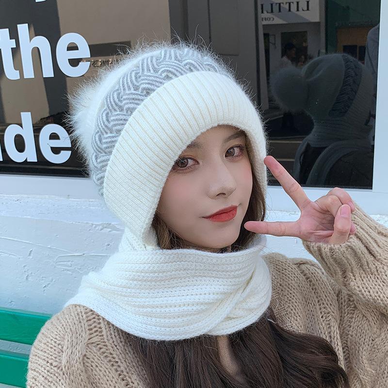 All-match Lovely Knitting Thickening Hat Scarf