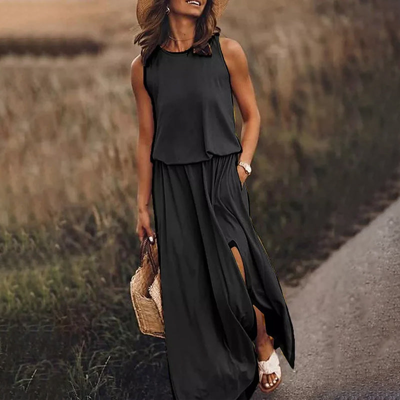 Loose Fit Slit Maxi Dress