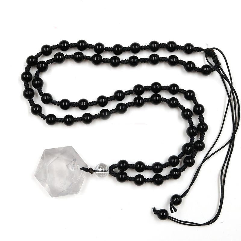 Healing Hexagonal Crystal Pendant Necklace